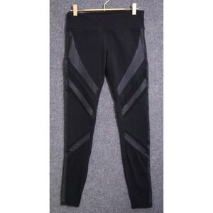 Alo Yoga Leggings Women Small Black 28" High Rise Moto Mesh High Waist HR HW EUC